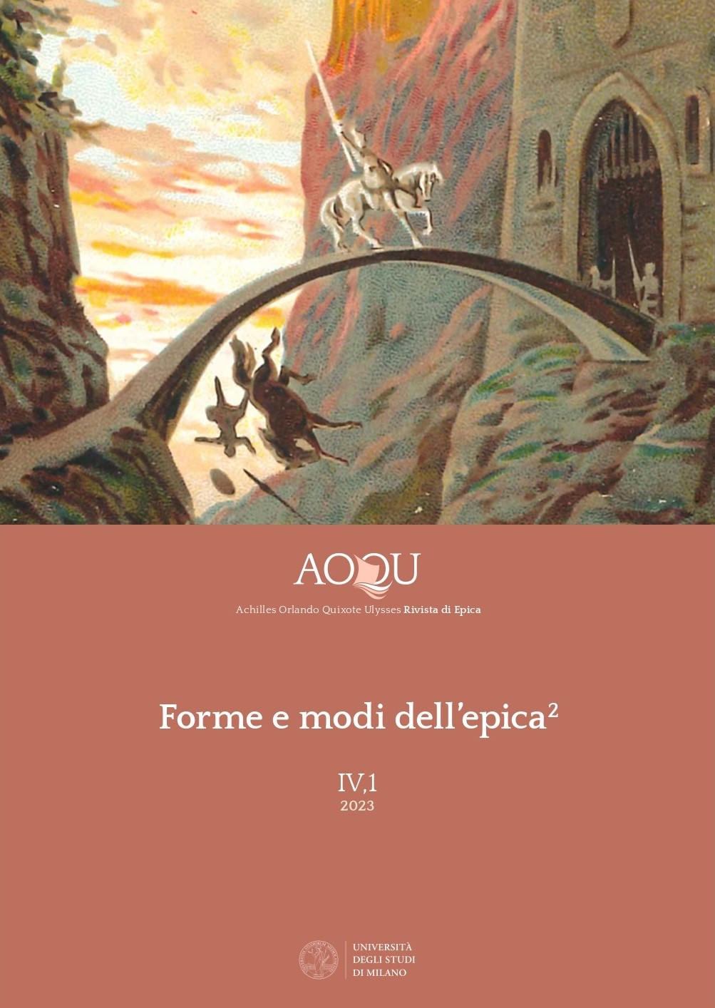 Figurina Liebig n. 5, Rodomonte vinto da Bradamante (canto XXXV)